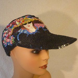 Women's Blinged Long Bill Cap
